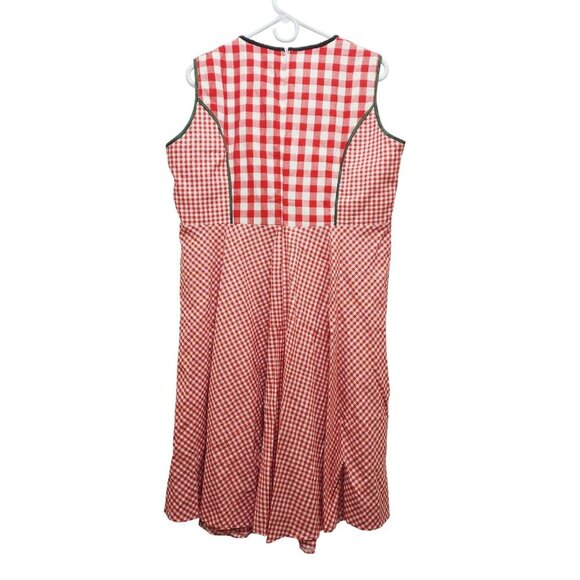 GloryStar Womens Red Checkered Dirndl Dress With White Blouse Set Size XL - Picture 8 of 9